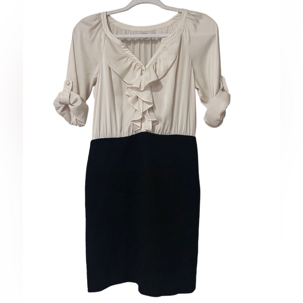 LOFT Elegant Ruffle Wool Dress Size 2 Petite